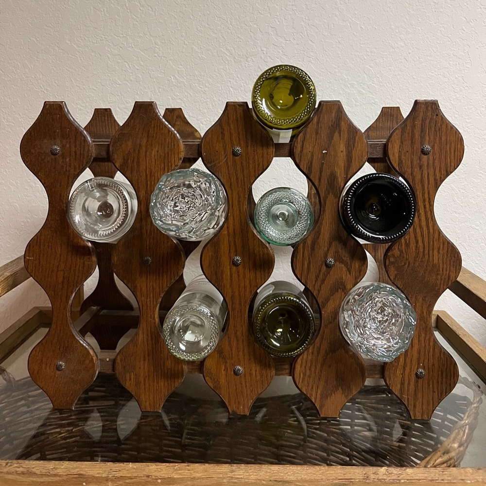MCM vintage Wooden Wine Rack